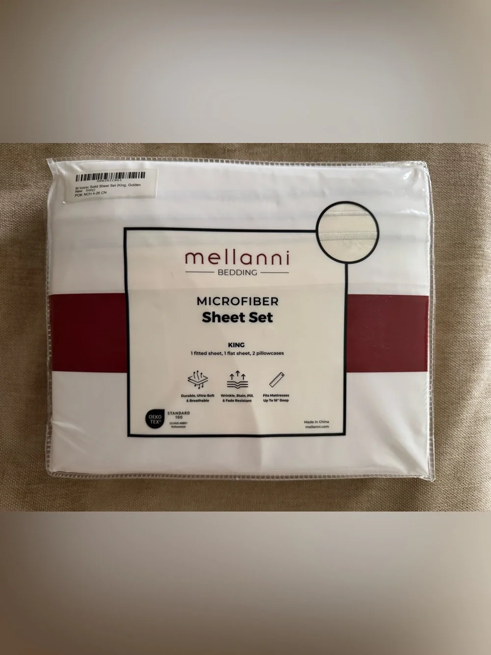 NWT Mellanni KING “Golden” color sheet set